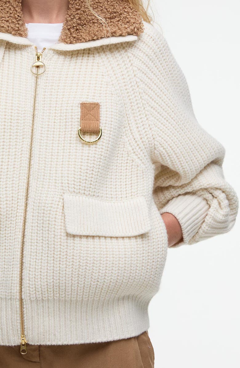 Barbour Marla Knit Bomber Jacket, Alternate, color, Neutral