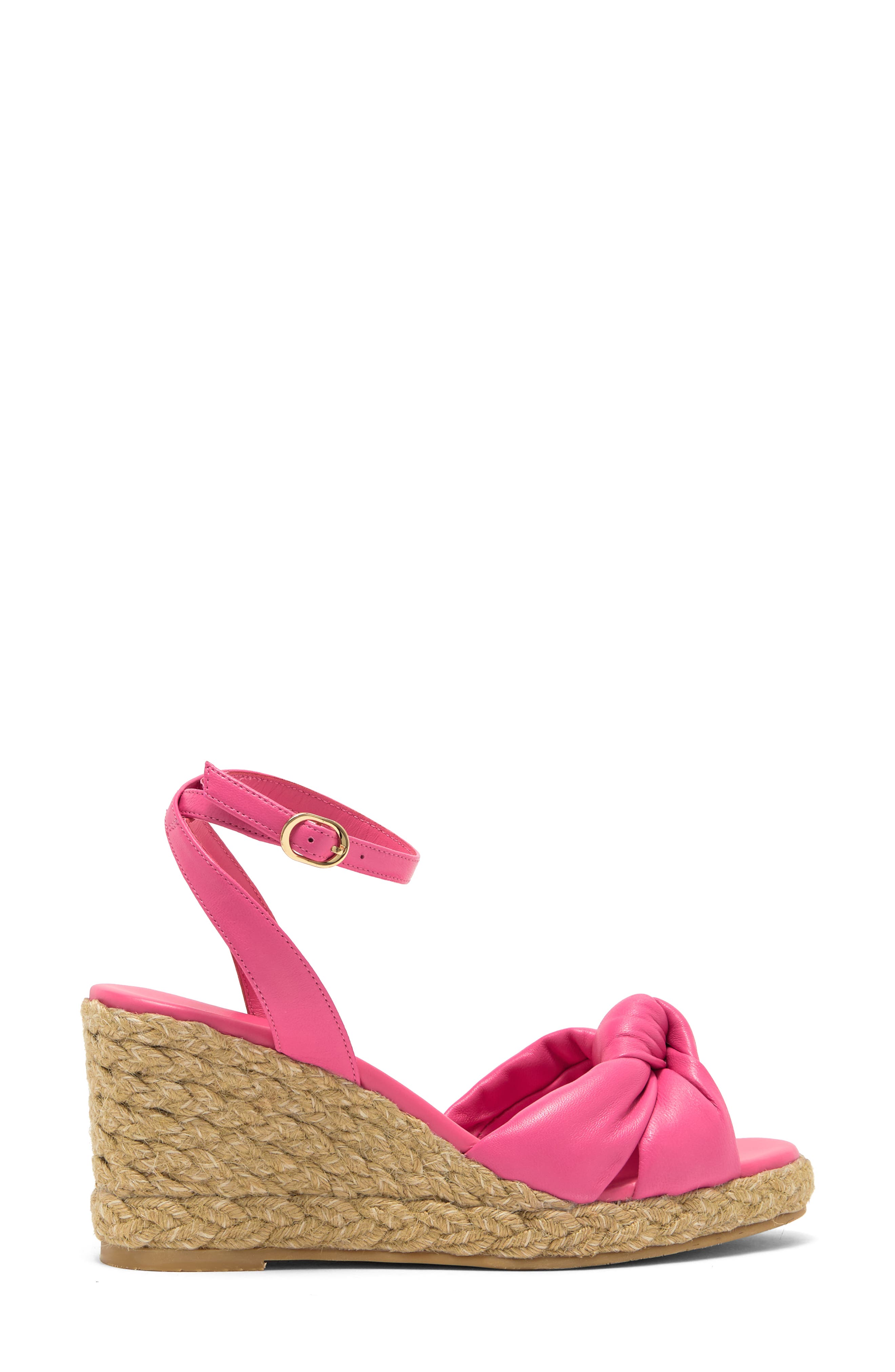 Stuart Weitzman Playa Espadrille Knot Wedge Sandal, Alternate, color, Hot Pink/ Natural