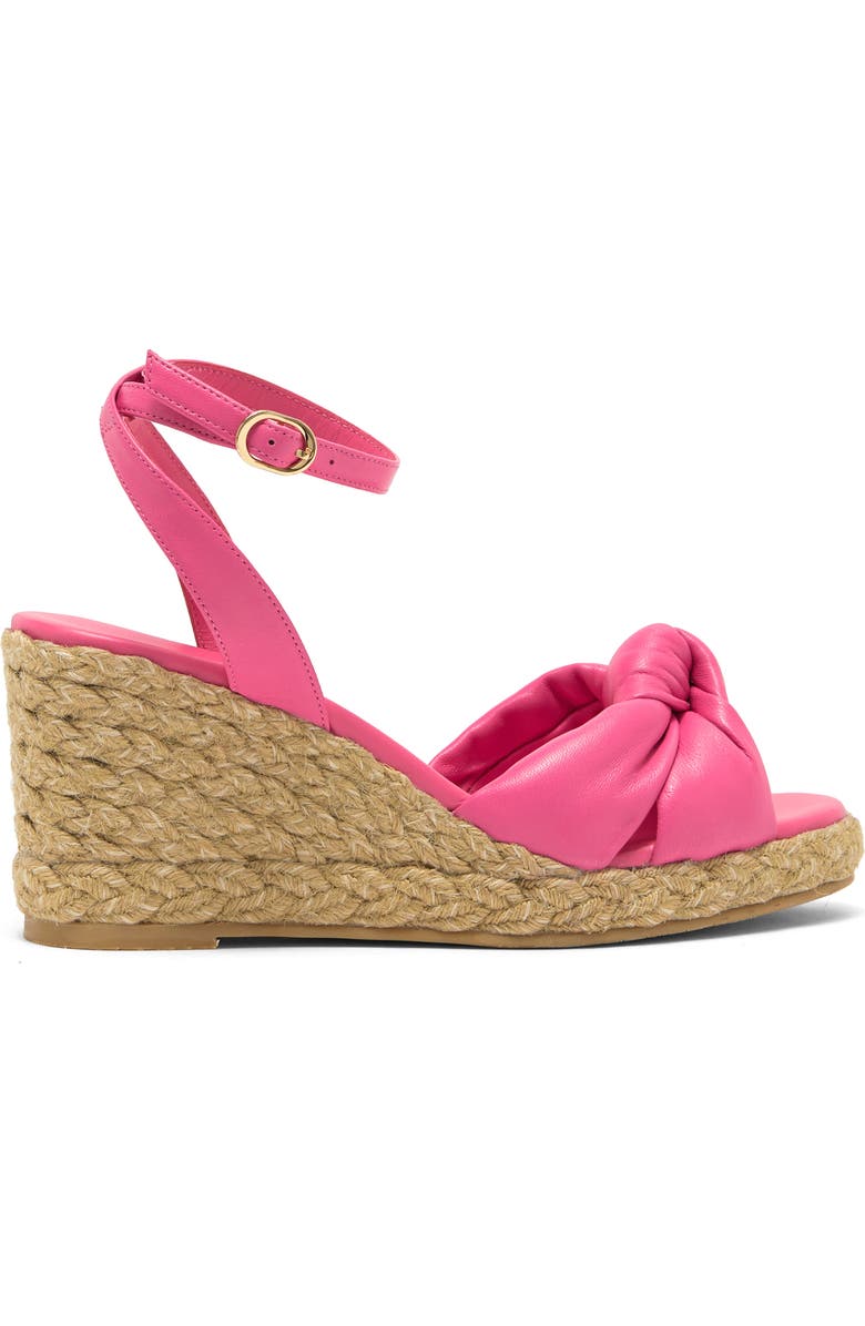 Stuart Weitzman Playa Espadrille Knot Wedge Sandal, Alternate, color, Hot Pink/ Natural