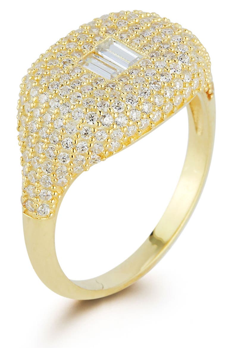 Pavé CZ Cocktail Ring, Main, color, YELLOW GOLD
