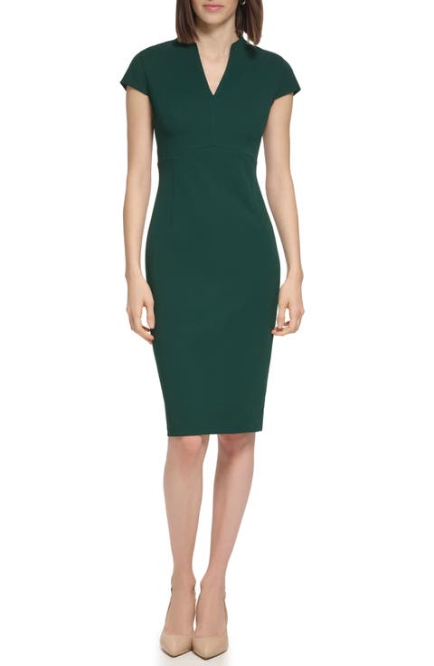 calvin klein dress green With Back Zipper polished look CALVIN KLEIN Green Dress, 4