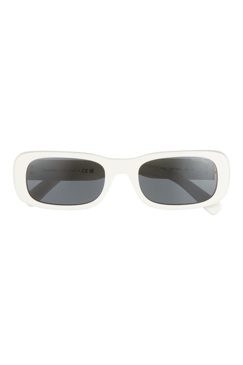53mm Rectangular Sunglasses, Main, color, DARK GREY