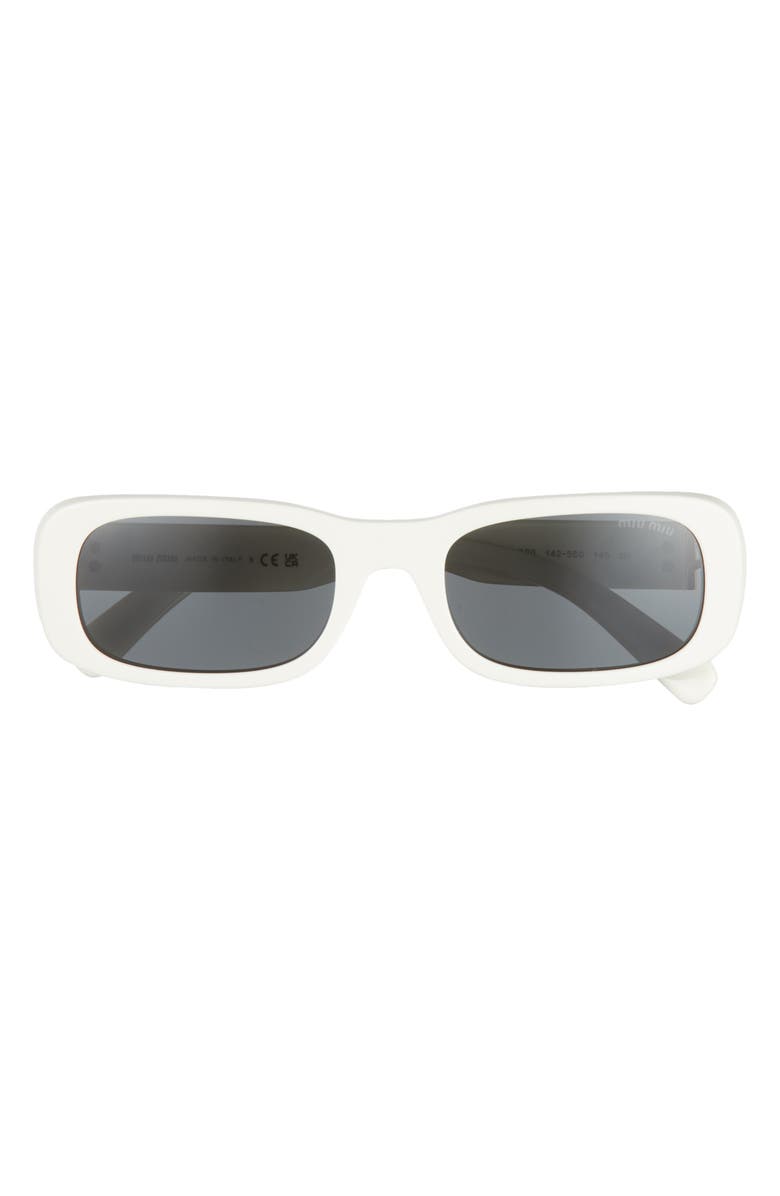 Miu Miu 53mm Rectangular Sunglasses, Main, color, Dark Grey