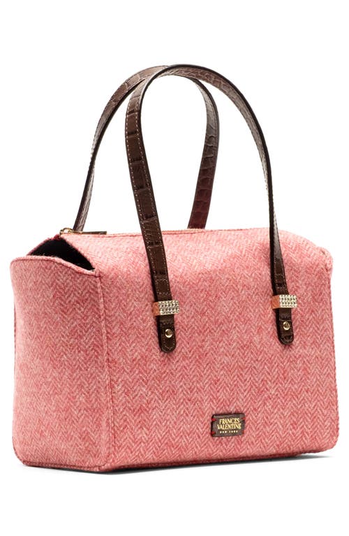 Frances Valentine Boxy Herringbone Bag In Pink