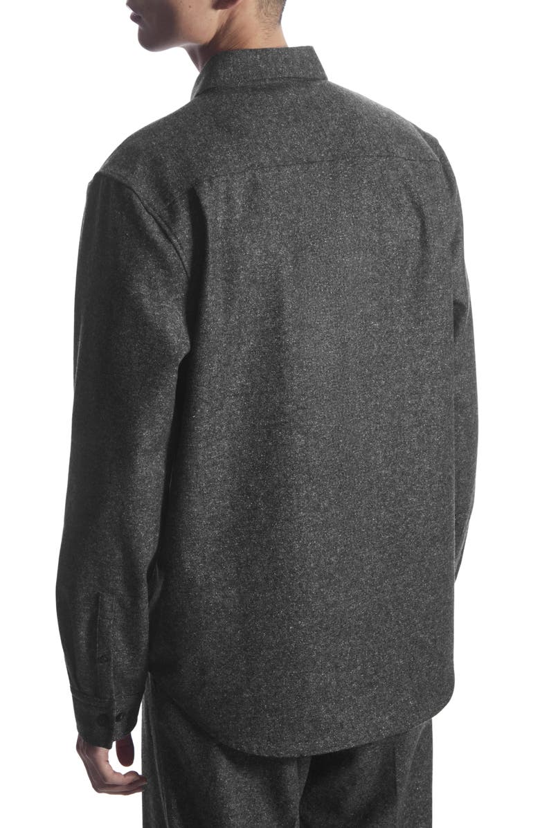 COS Textured Wool Blend Button-Up Shirt, Alternate, color, 