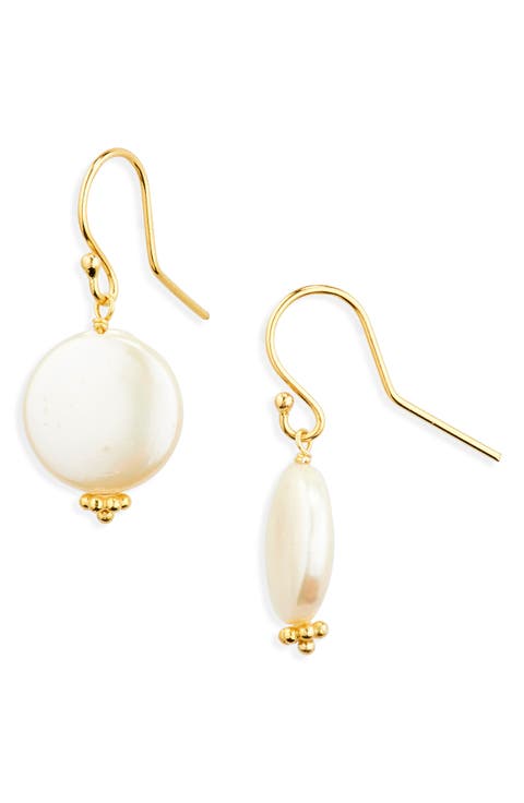 Adriana Classic Round Freshwater Pearl Drop Earrings