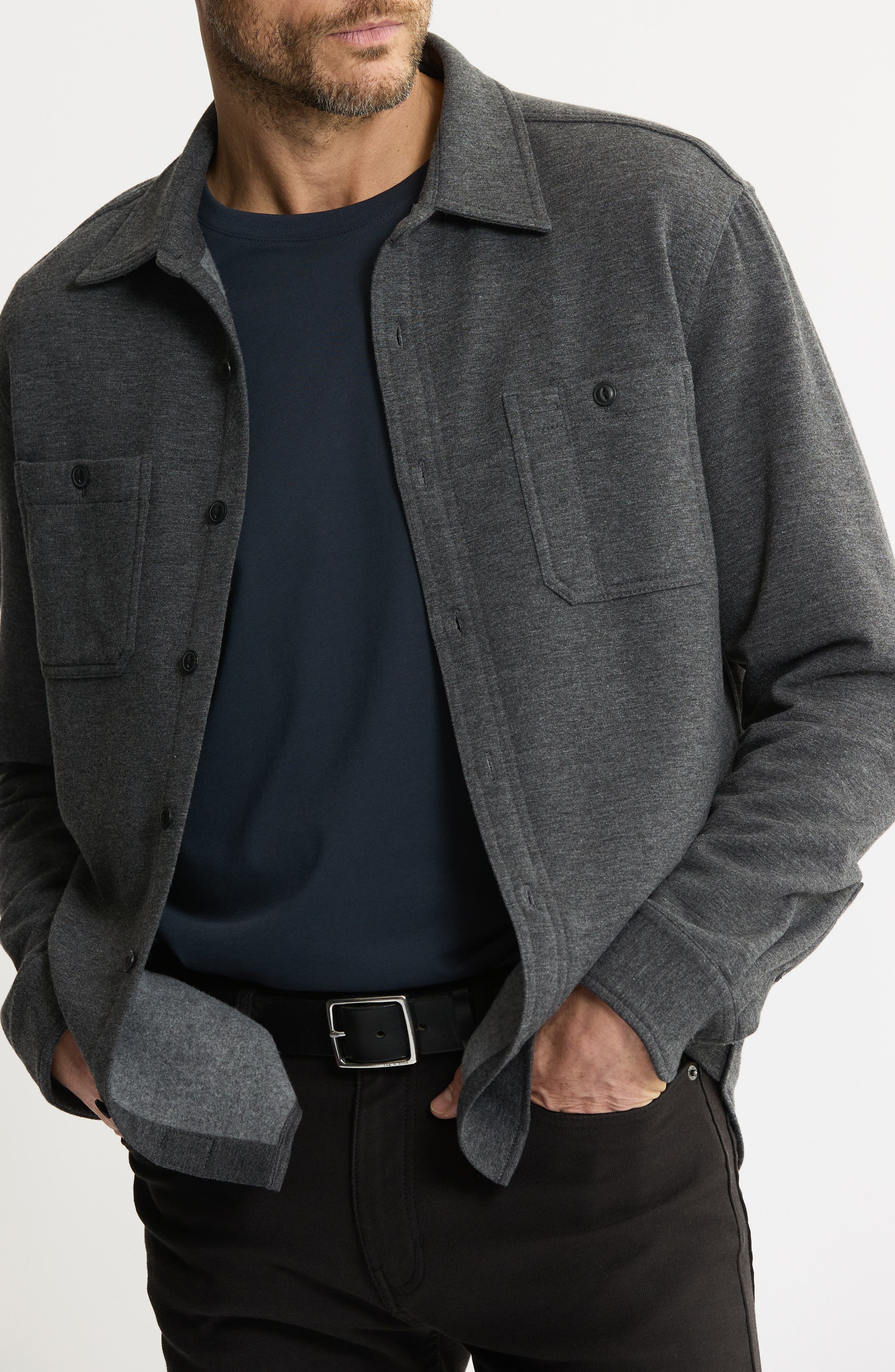 JACHS Knit Shirt Jacket