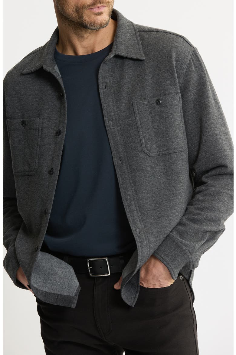 Knit Shirt Jacket, Main, color, GREY