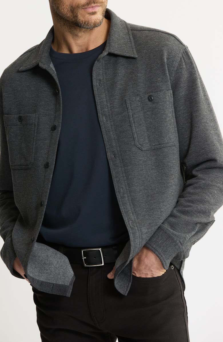 JACHS Knit Shirt Jacket, Main, color, Grey