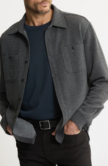 Jachs Knit Shirt Jacket In Gray