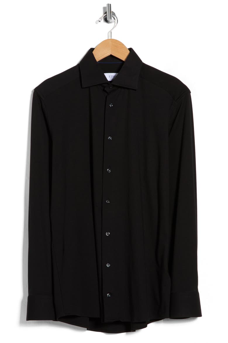 Slim Fit 4-Flex Stretch Dress Shirt, Alternate, color, BLACK