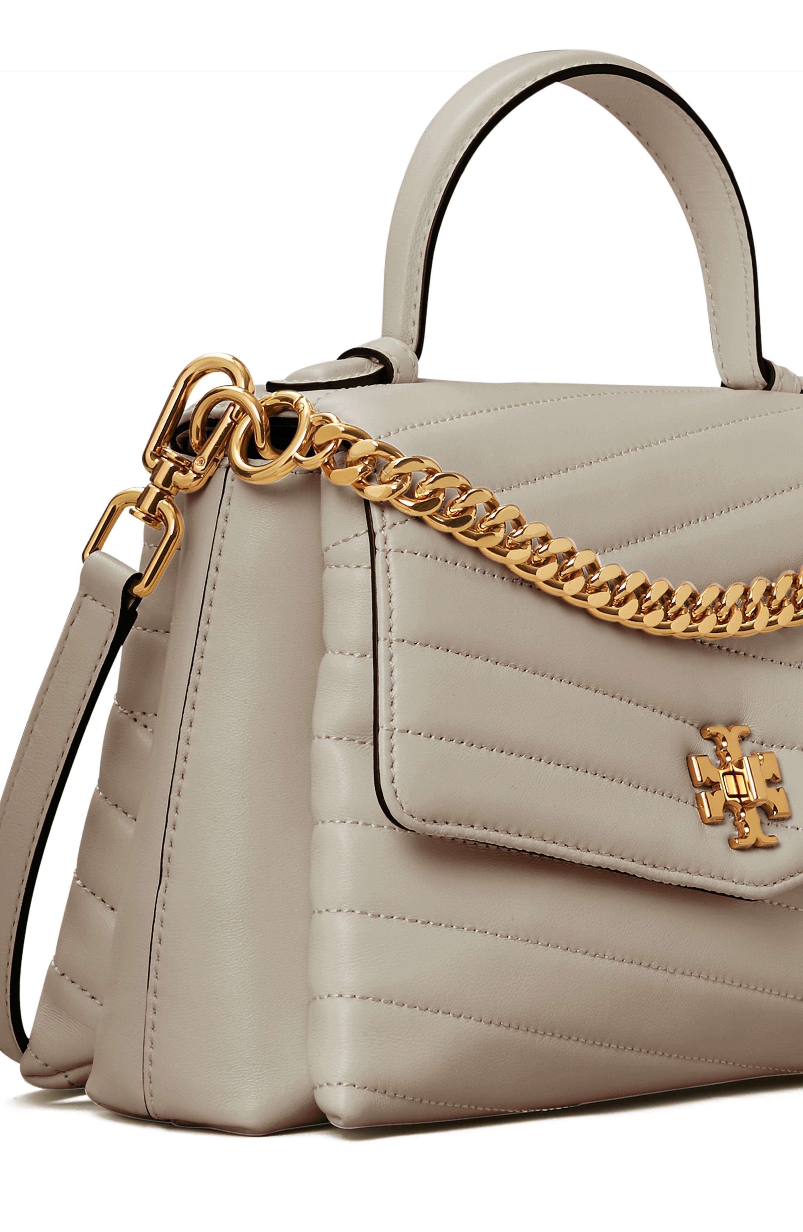 Tory Burch Kira Chevron Quilted Leather Top Handle Satchel, Alternate, color, 