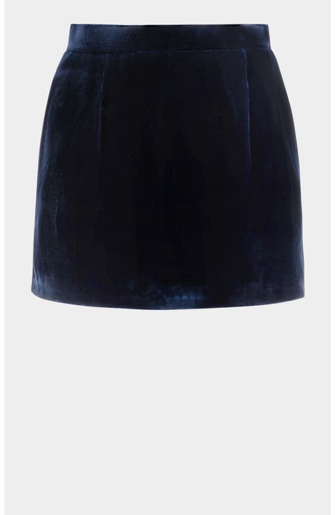Mini Skirt In Marine Velvet