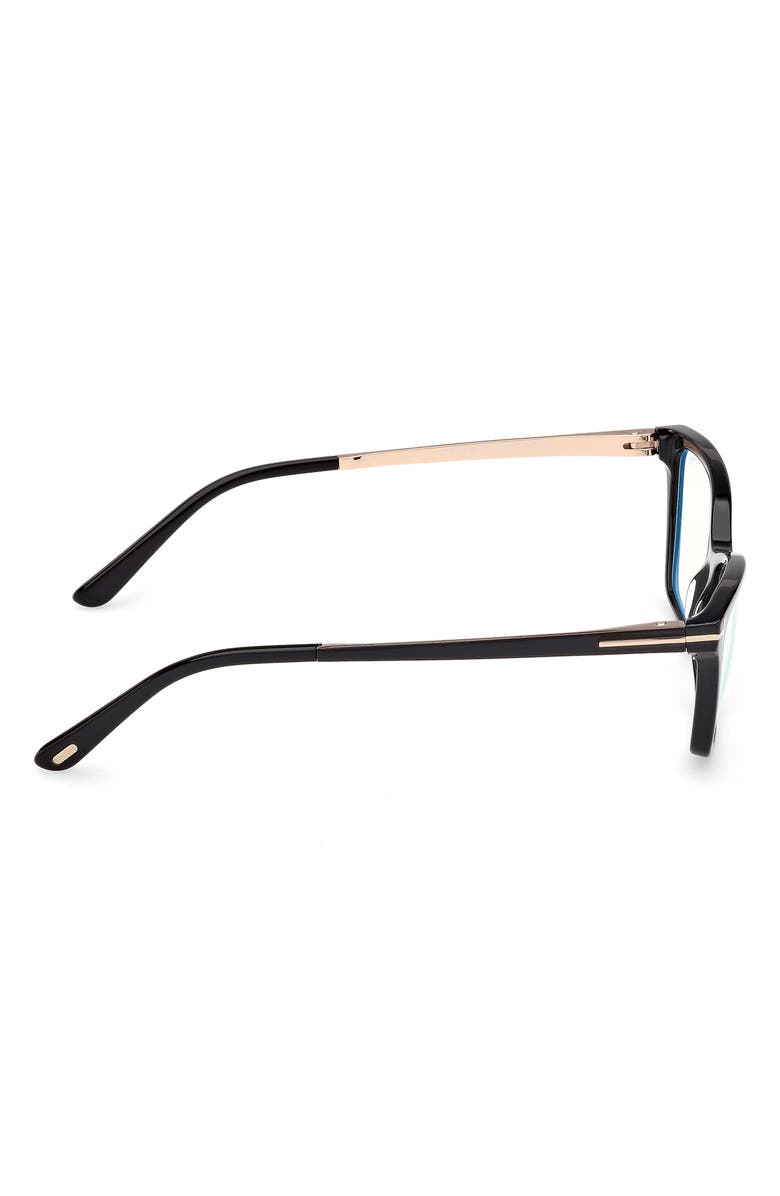 TOM FORD 56mm Butterfly Optical Glasses, Alternate, color, Shiny Black / Black Enamel