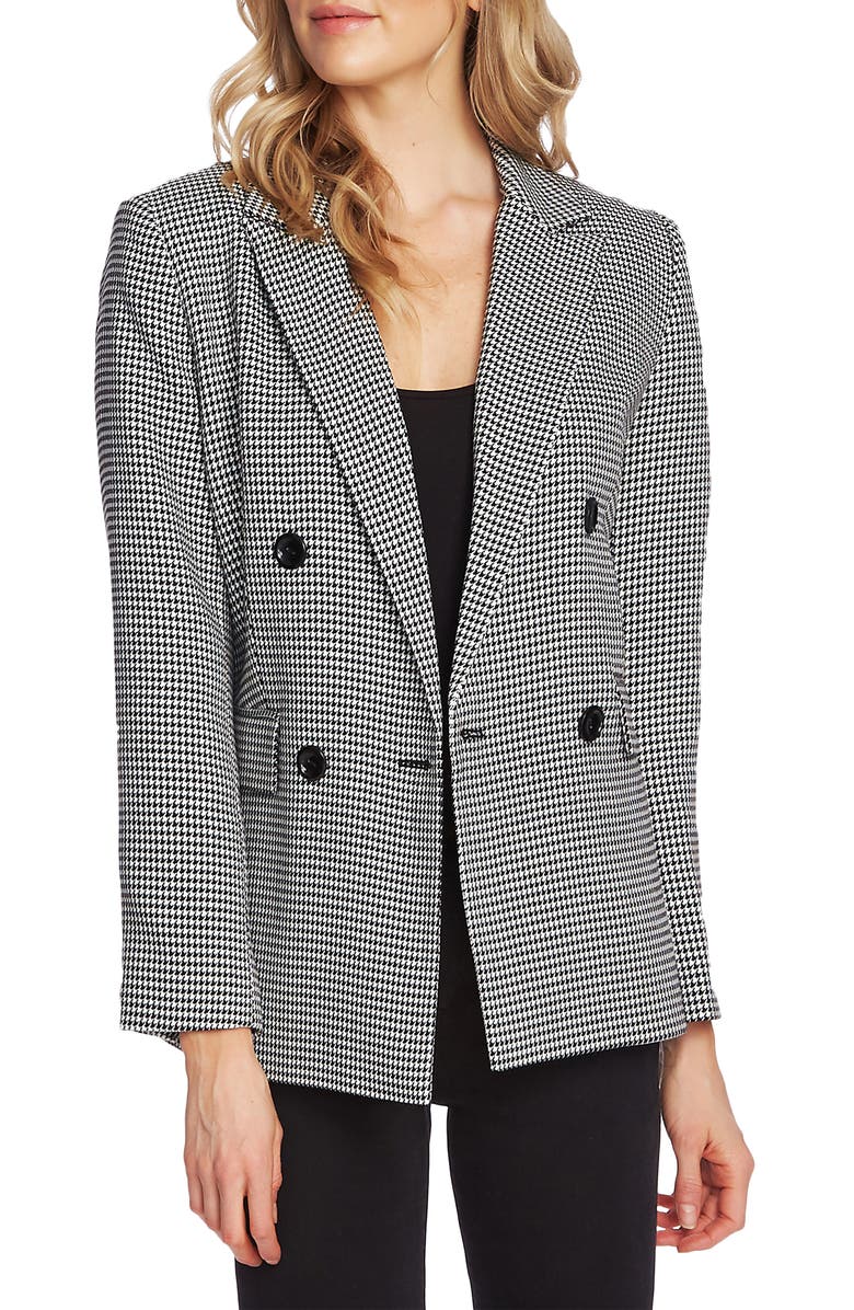 Vince Camuto Houndstooth Double Breasted Jacket, Main, color, 