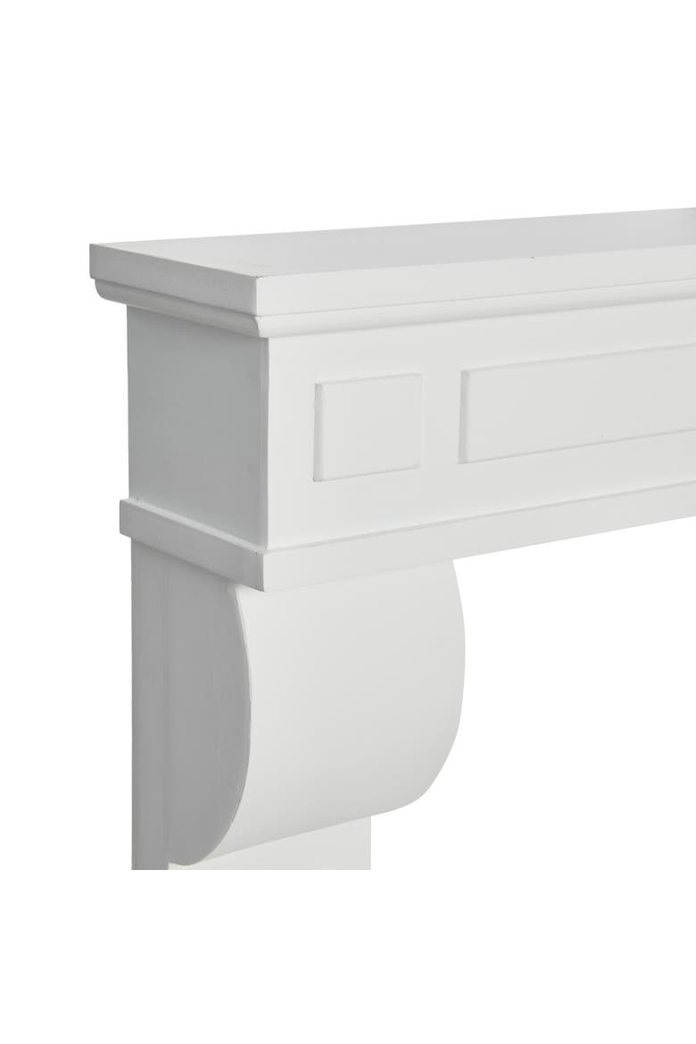 Lodge Decorative Fireplace Mantel, Flat Paintable White, Alternate, color, White