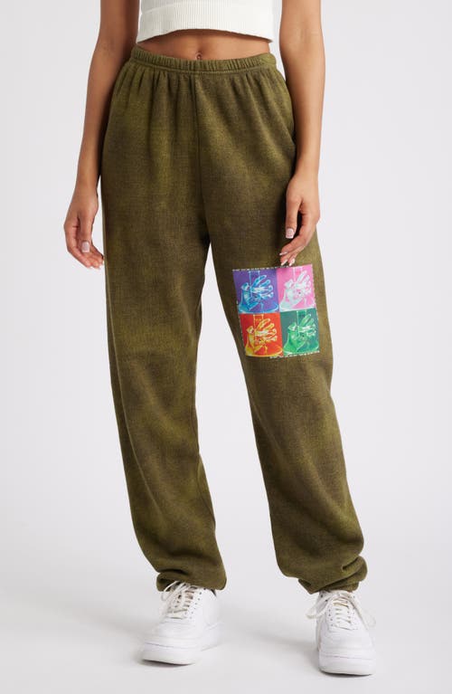 BOYS LIE Don't Test Me Terry Cotton Blend Sweatpants in Green 