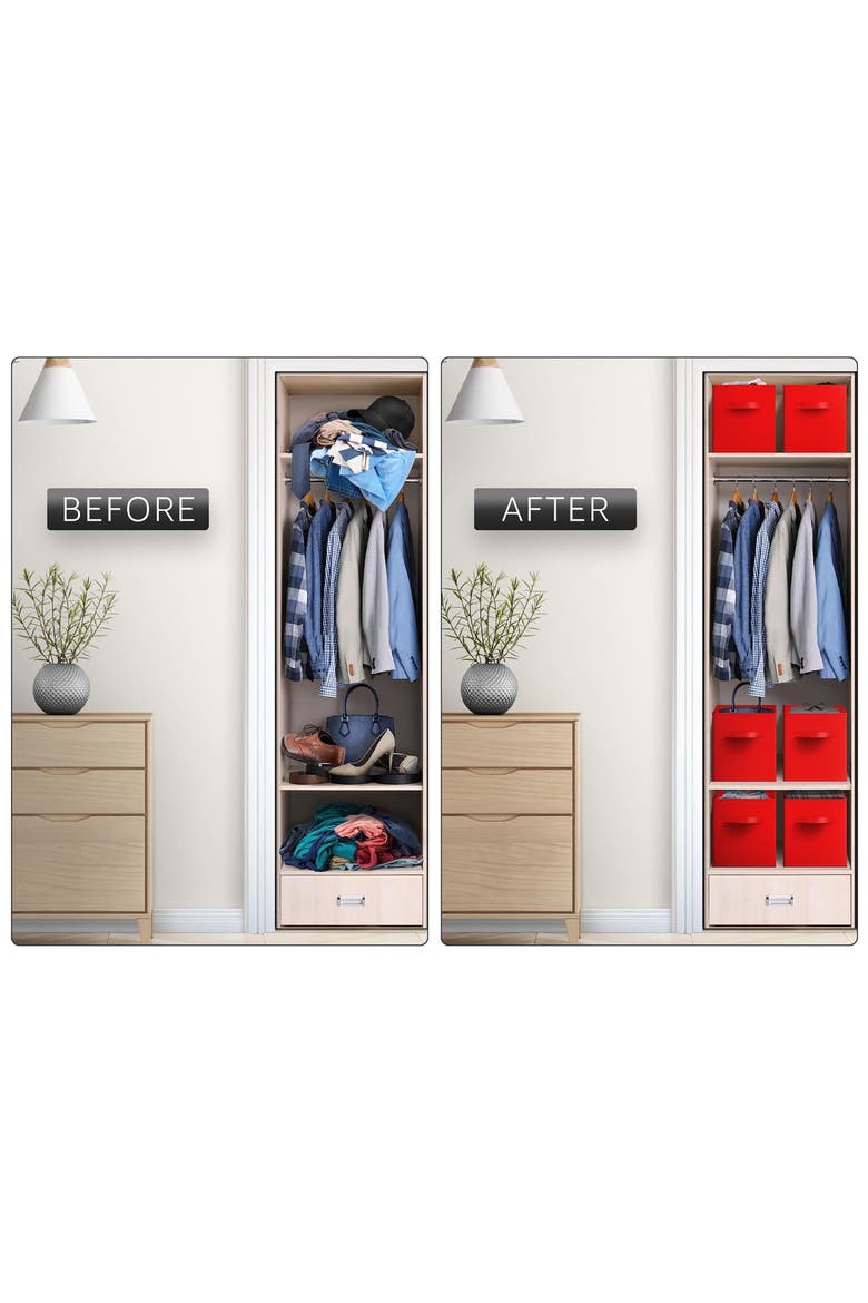 Collapsible Storage Cube, Alternate, color, RED