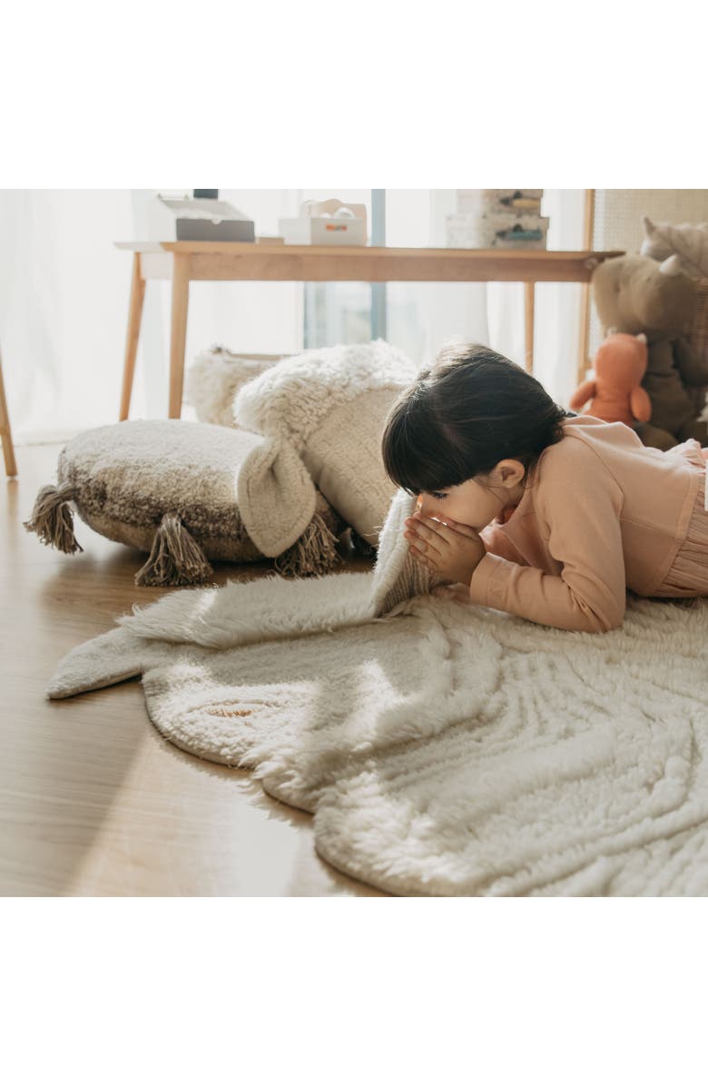 Lorena Canals Woolable rug Pink Nose Sheep, Alternate, color, White