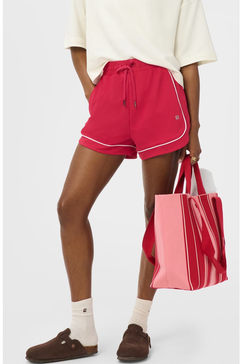 Explorer Track Piped Shorts, Main, color, CRIMSON RED