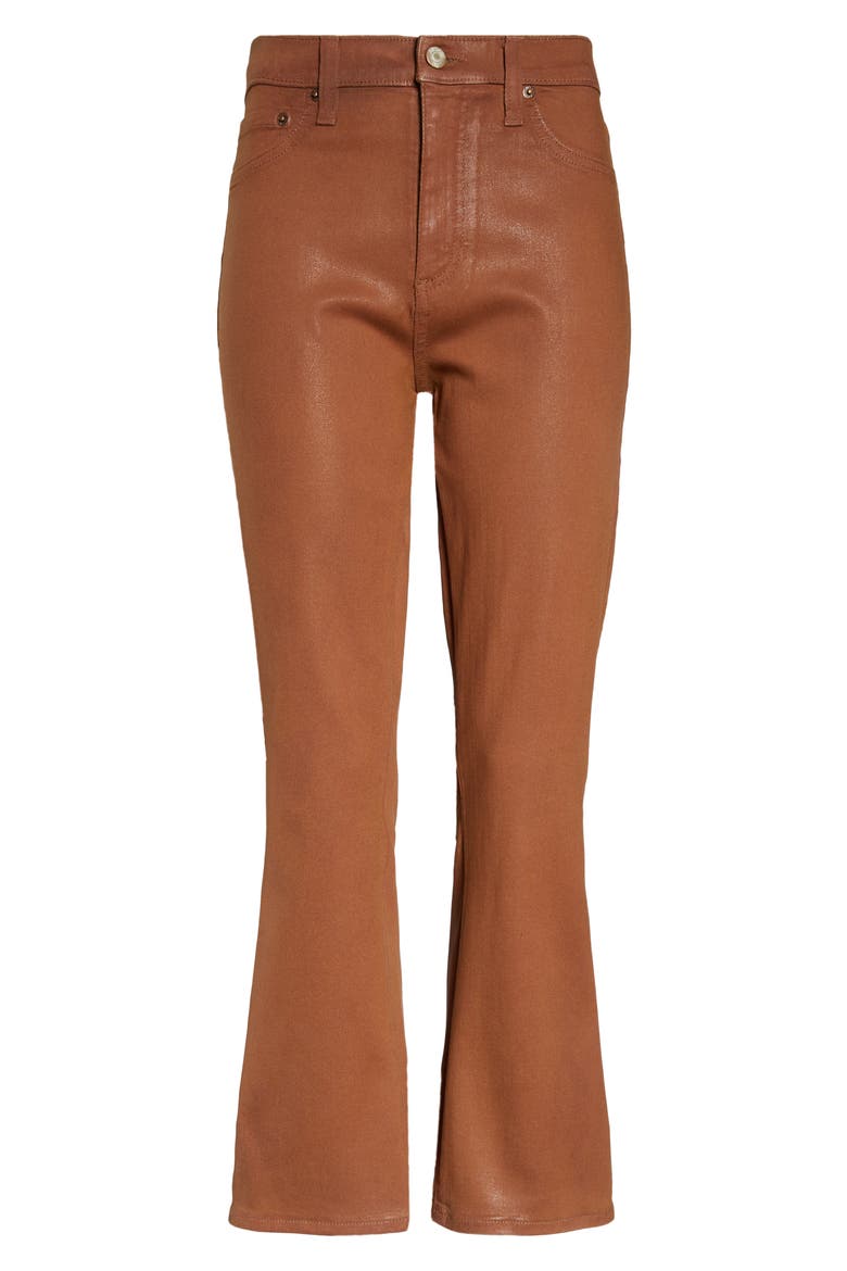 Lennon High Waist Ankle Bootcut Jeans, Alternate, color, COATED COGNAC