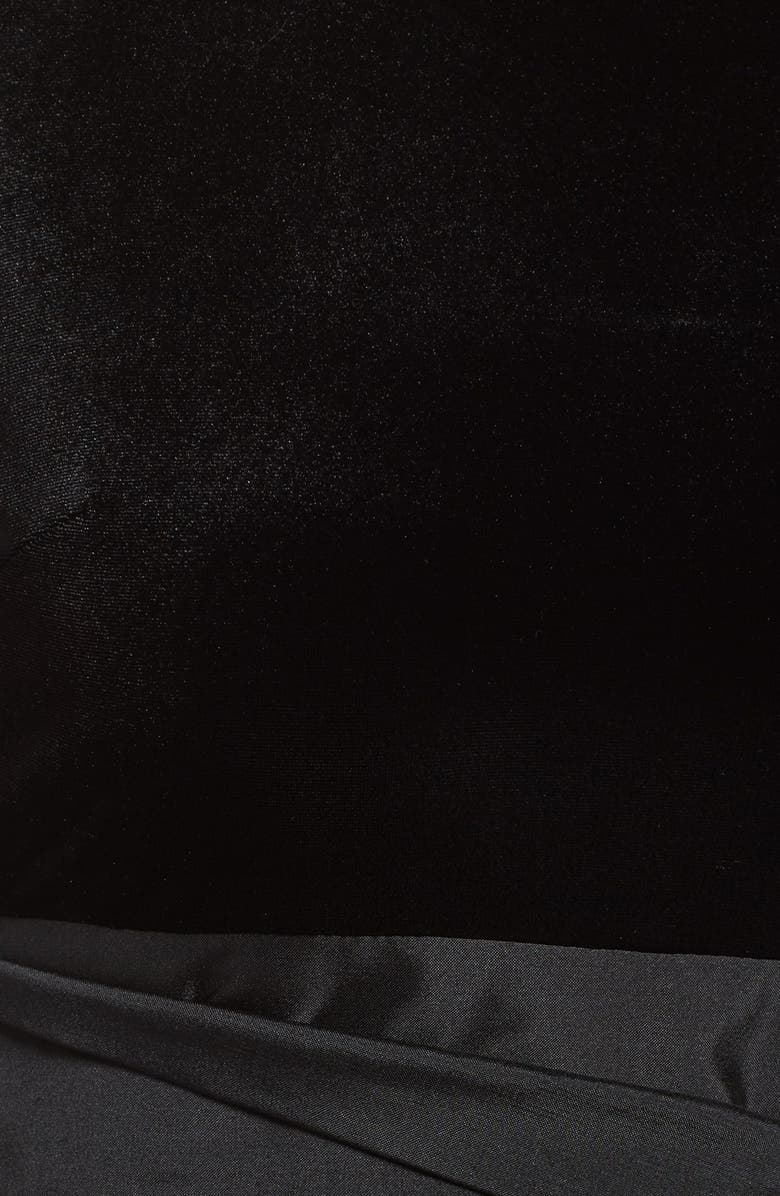 Adrianna Papell Velvet & Taffeta Fit & Flare Dress, Alternate, color,