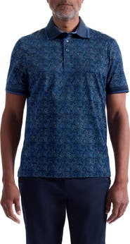 Bugatchi Vance OoohCotton® Leaf Print Polo