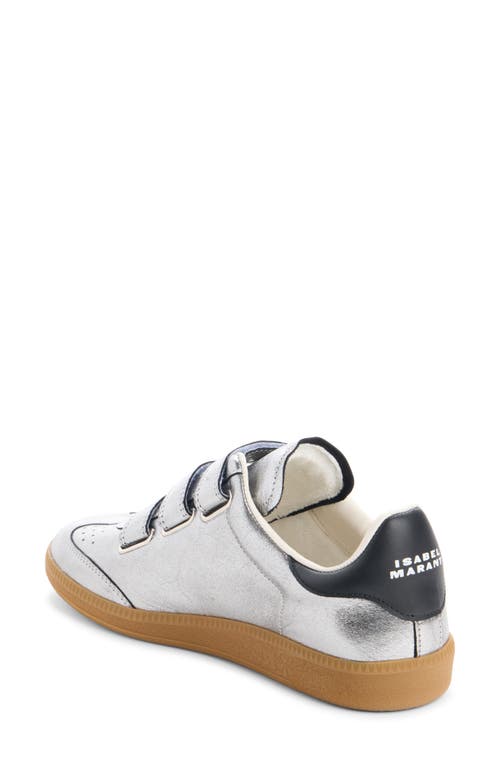 Isabel Marant Festive Beth Metallic Leather Low-top Sneakers In Silver