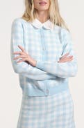 Isaac Mizrahi New York Mixed Media Gingham Cardigan