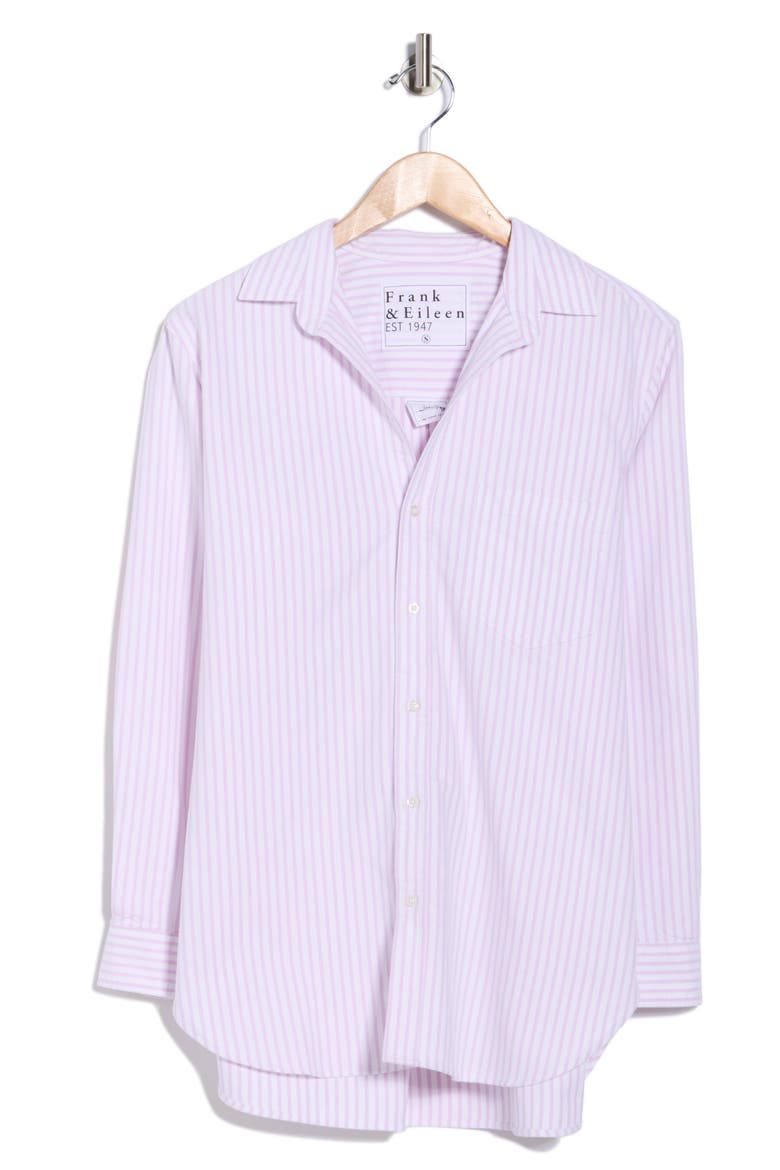Joedy Boyfriend Cotton Button-Up Shirt, Alternate, color, WIDE PURPL