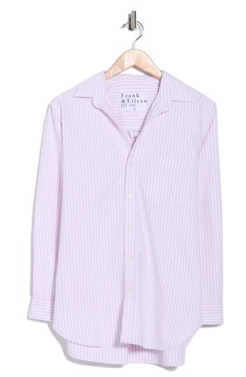 Frank & Eileen Joedy Boyfriend Cotton Button-up Shirt In Purple