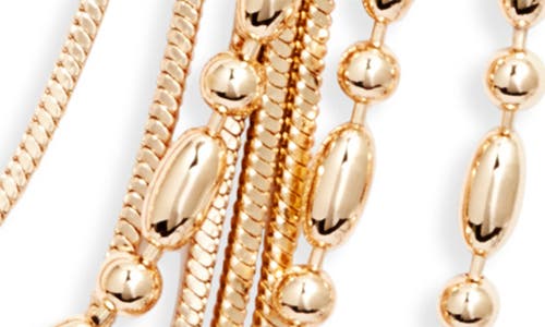 Open Edit Snake And Ball Chain Layered Necklace In Gold