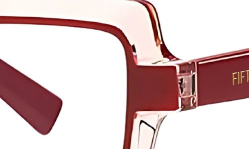 Fifth & Ninth Kitt 50mm Square Blue Light Blocking Glasses In Burgundy