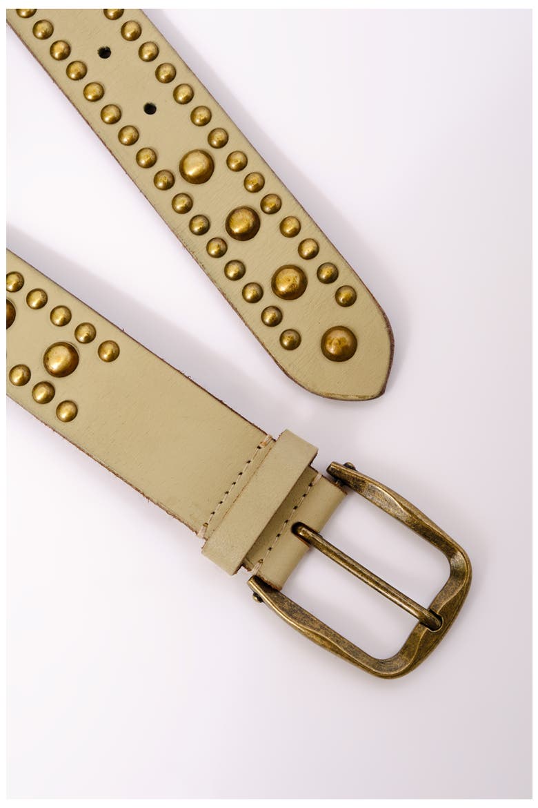 We the Free Sola Studded Leather Belt, Alternate, color, STONE COLD