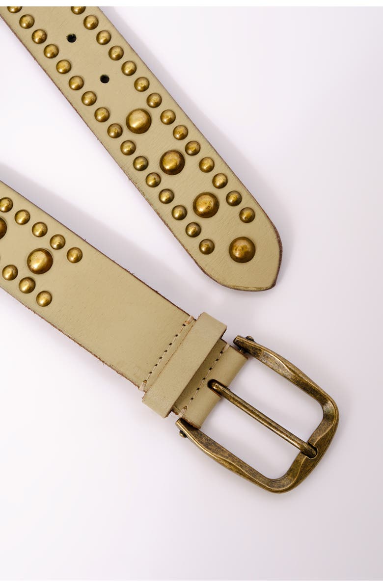Free People We the Free Sola Studded Leather Belt, Alternate, color, Stone Cold