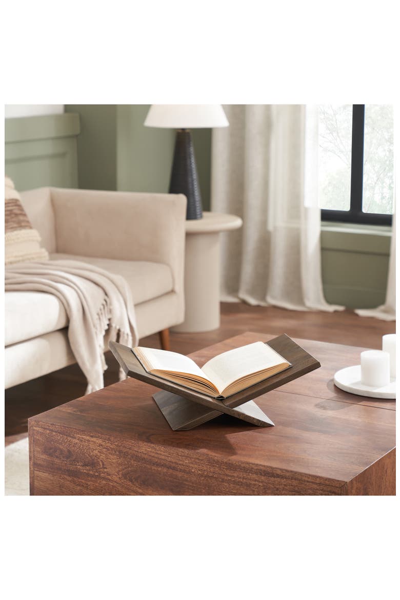 Wood Book Holder, Alternate, color, BROWN