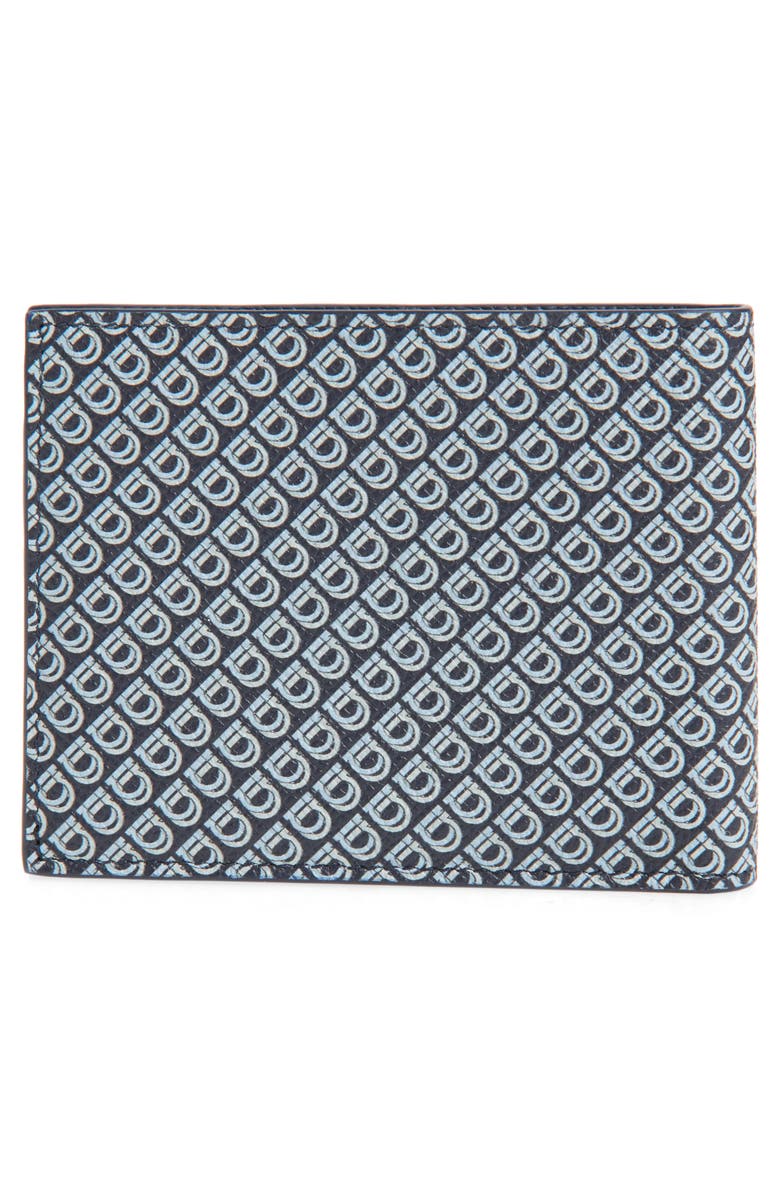 FERRAGAMO Micro Gancio Bifold Wallet, Alternate, color, New Navy Nero
