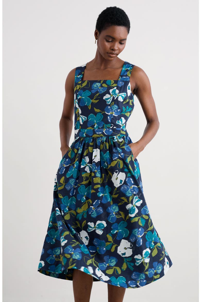 Shearwater Organic Cotton Midi Sundress, Alternate, color, LAMORNA BLOOM MARITIME