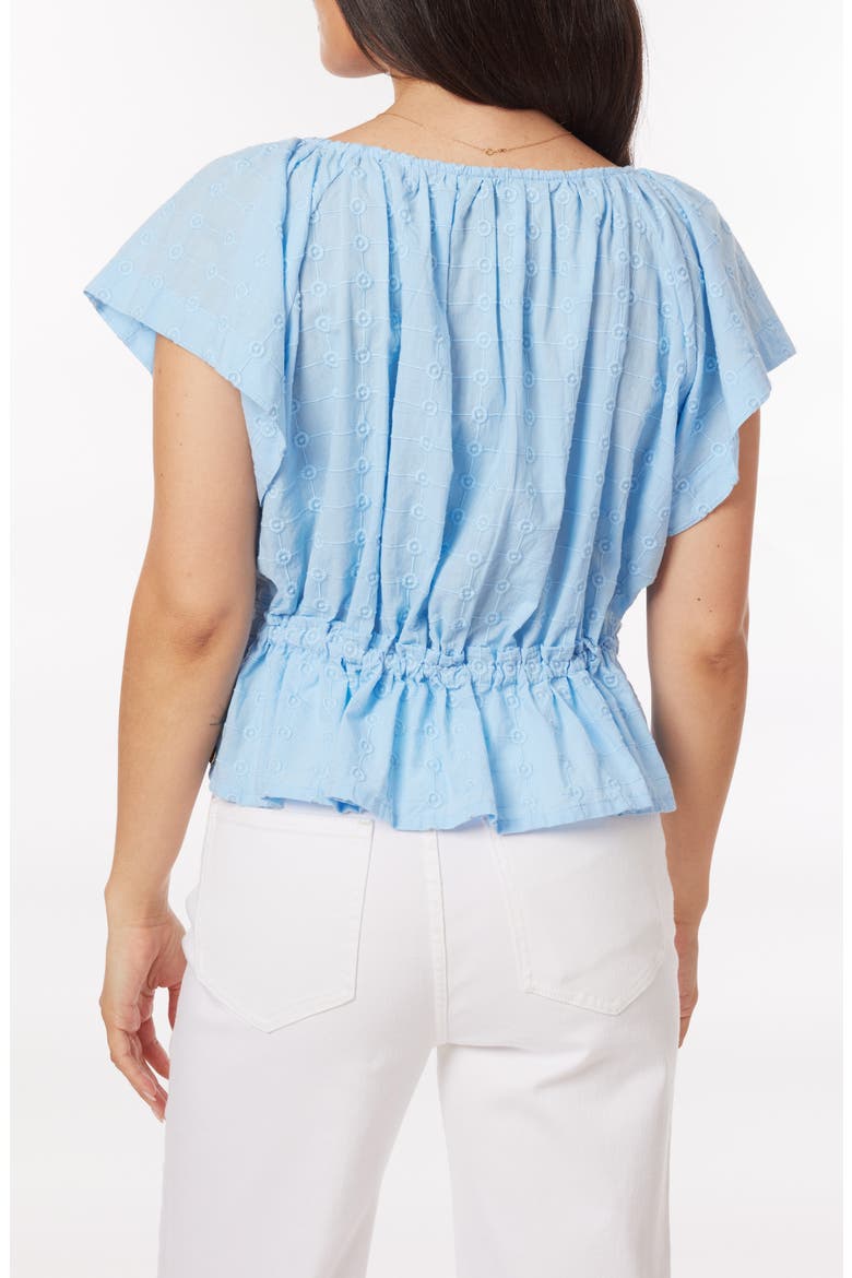 Broderie Tie Front Top, Alternate, color, BLUE LINEN