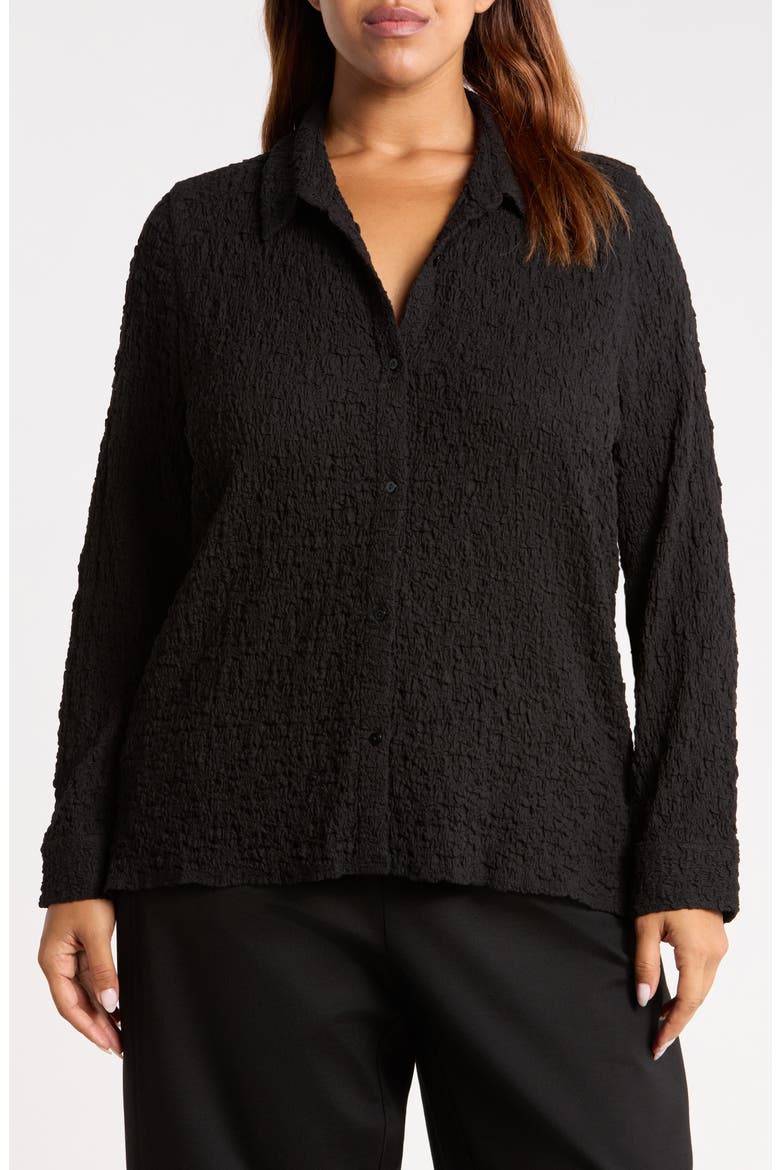 CLASSIC COLLAR SLIM SHIRT, Main, color, BLACK