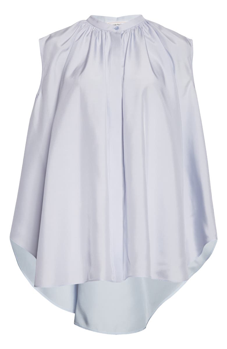 McQueen Box Pleat Sleeveless Silk Shirt, Alternate, color,