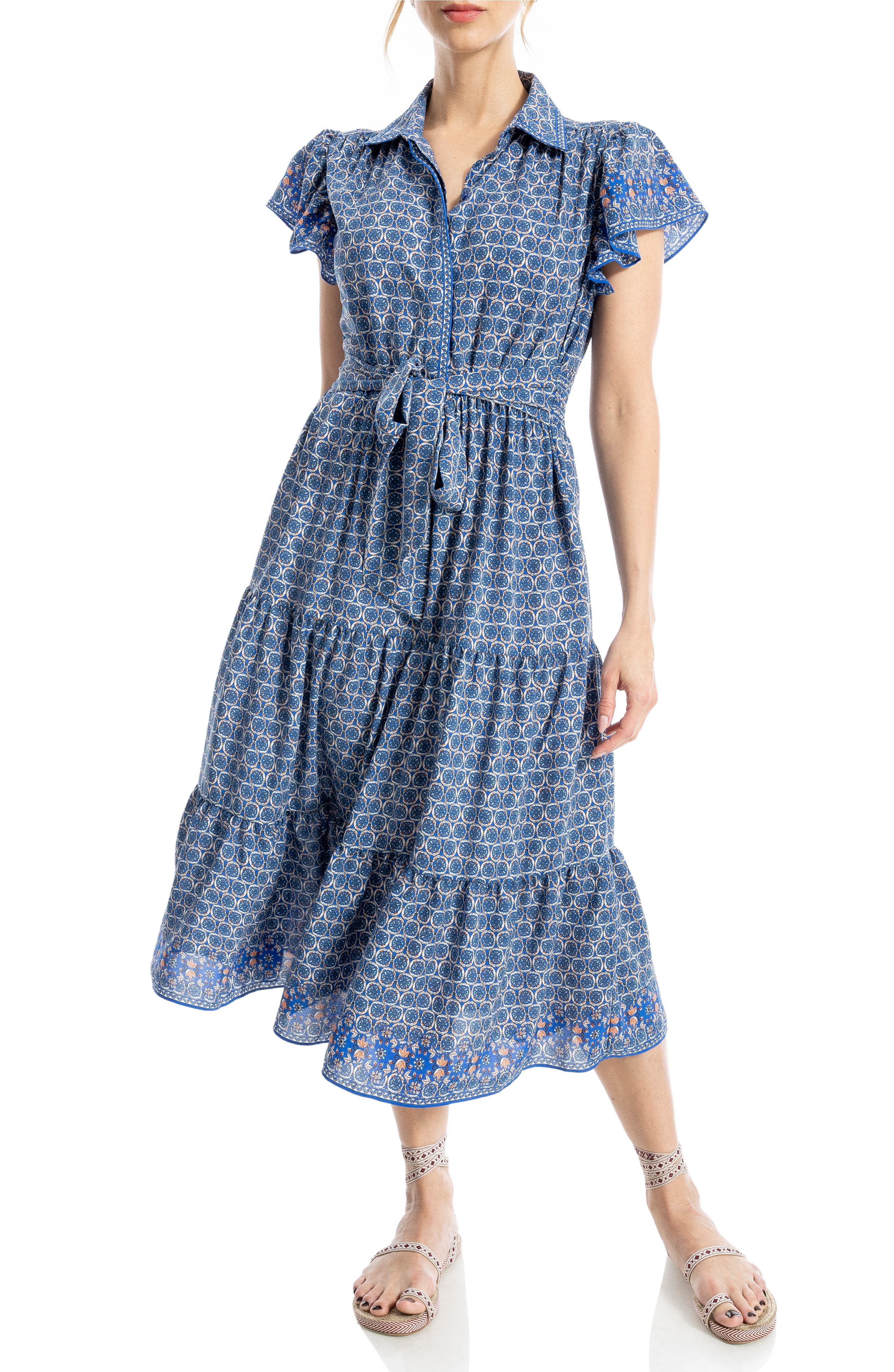 BLUE FLORAL MEDALION PANEL