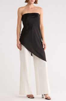 Renee C Asymmetric Strapless Tunic Top