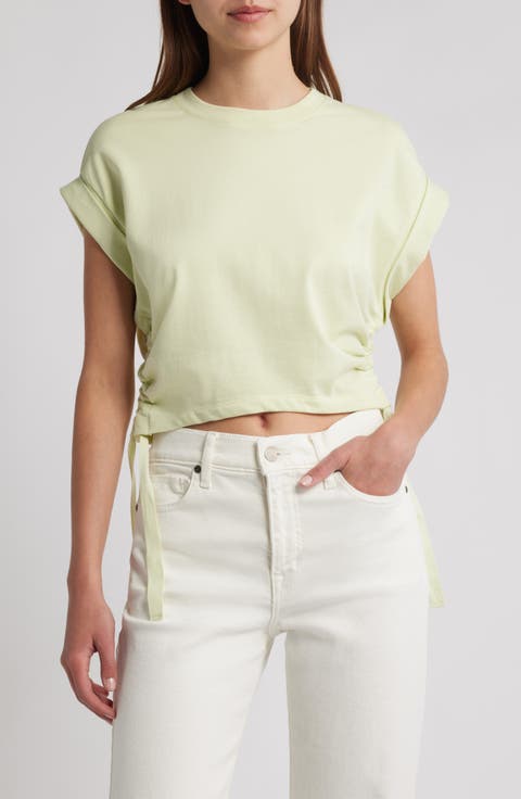 Mira Ruched Cotton T-Shirt