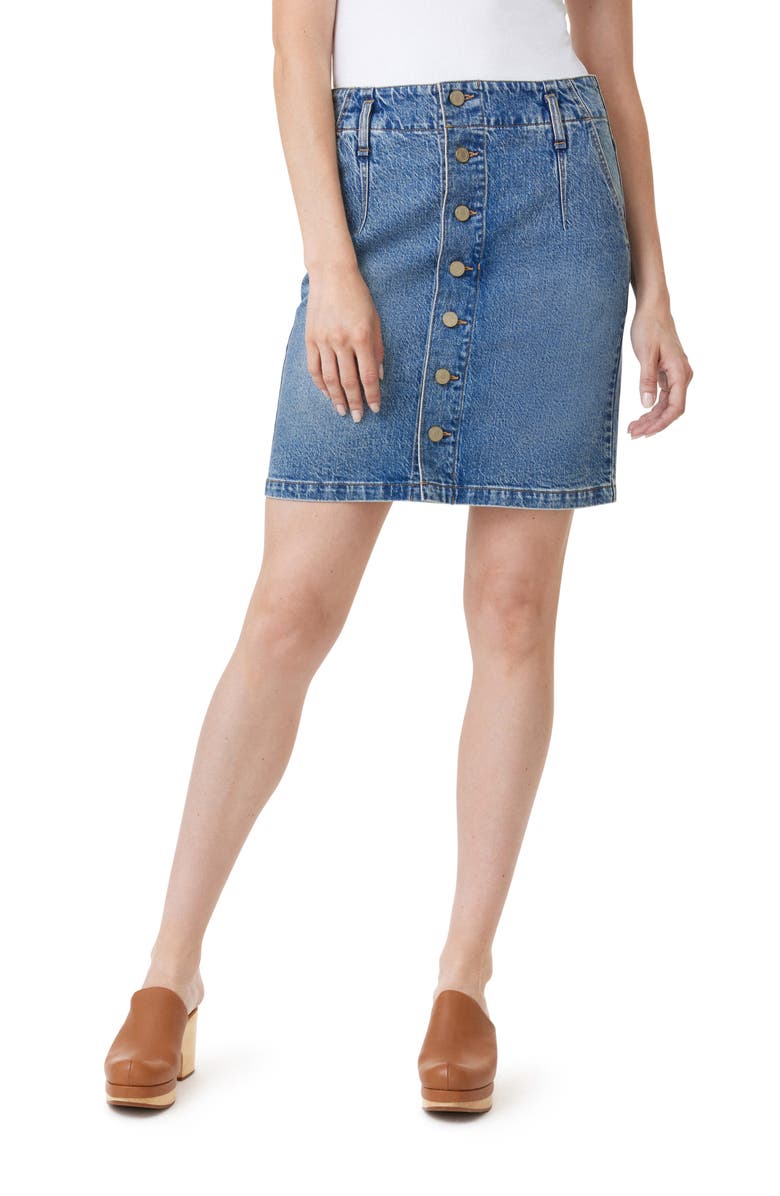 Habitual Button-Front Denim Miniskirt, Main, color, Sky