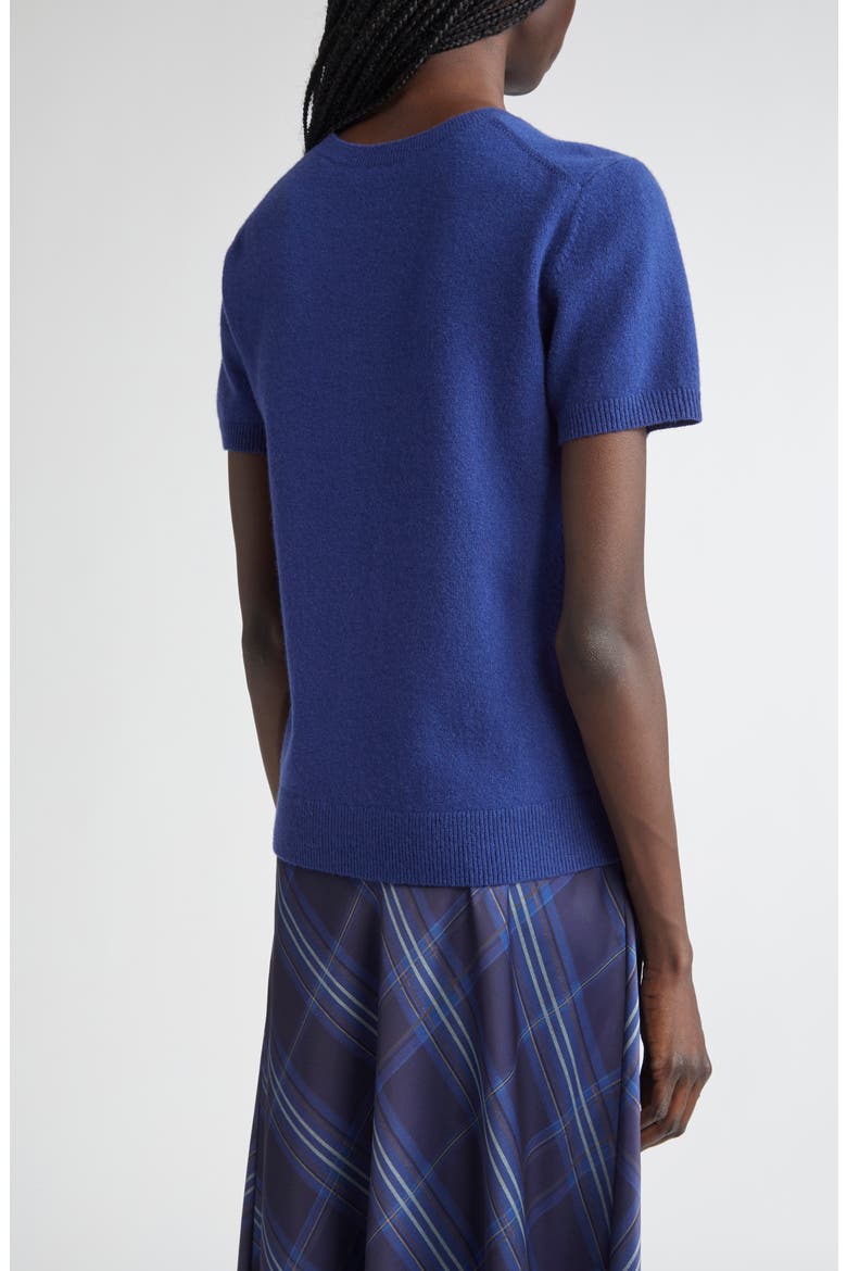 Short Sleeve Wool & Cashmere Sweater, Alternate, color, CASPIAN