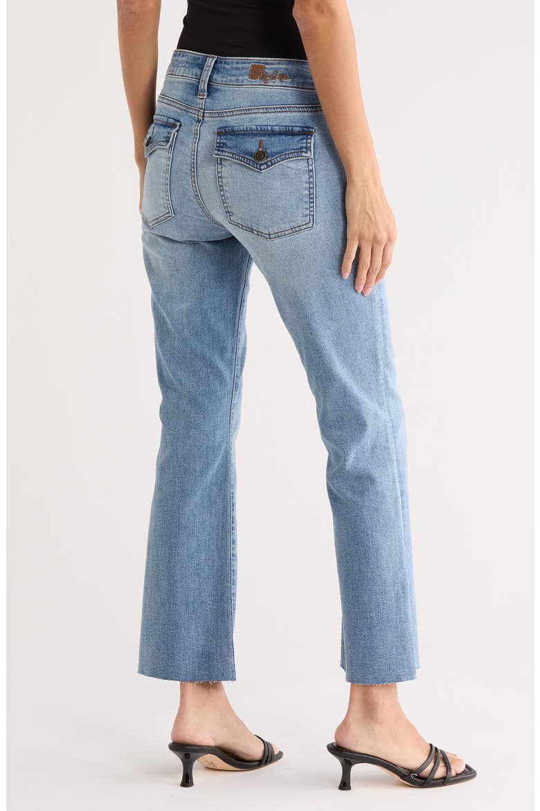 Nikki Raw Hem Mid Rise Ankle Flare Jeans, Alternate, color, BLUE DAZE