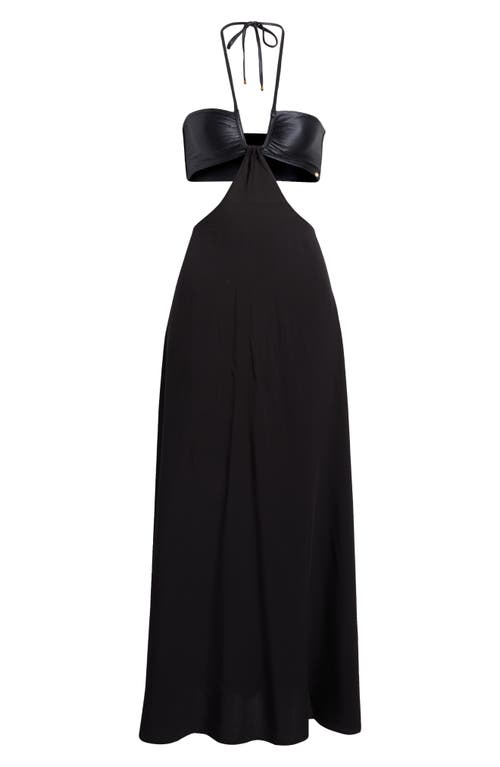 Boamar Lazuli Halter Neck Maxi Dress In Black