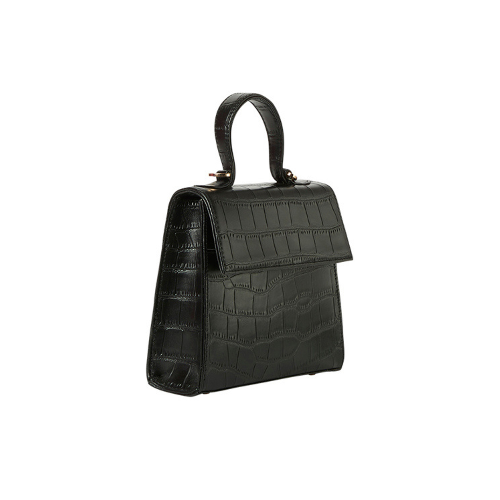The Robin Goatskin Satchel, Alternate, color, Black Croc
