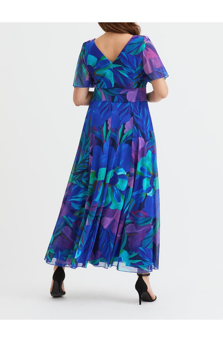 Scarlett & Jo Isabelle Floral Angel Sleeve Maxi Dress, Alternate, color, Blue Purple Multi